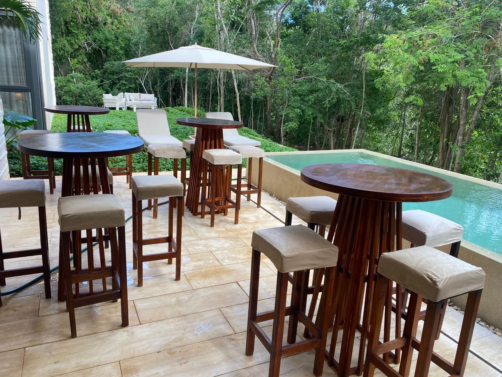 Jungle-side cocktail lounge with pool, Mayakoba
