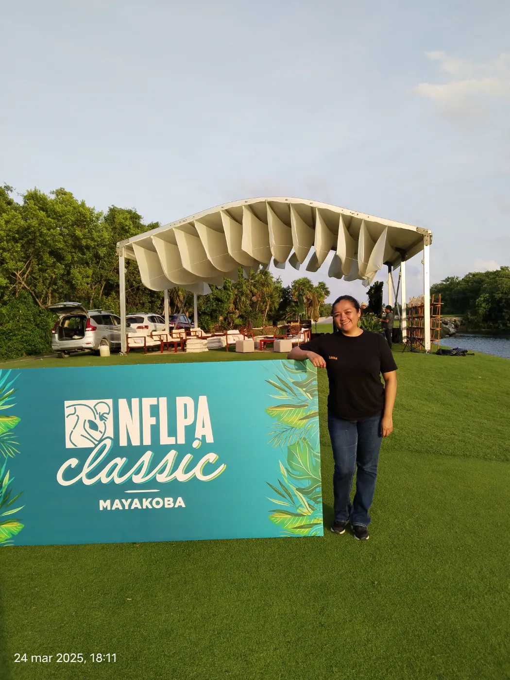 Laura Arriaga on site at the NFLPA Classic in Mayakoba
