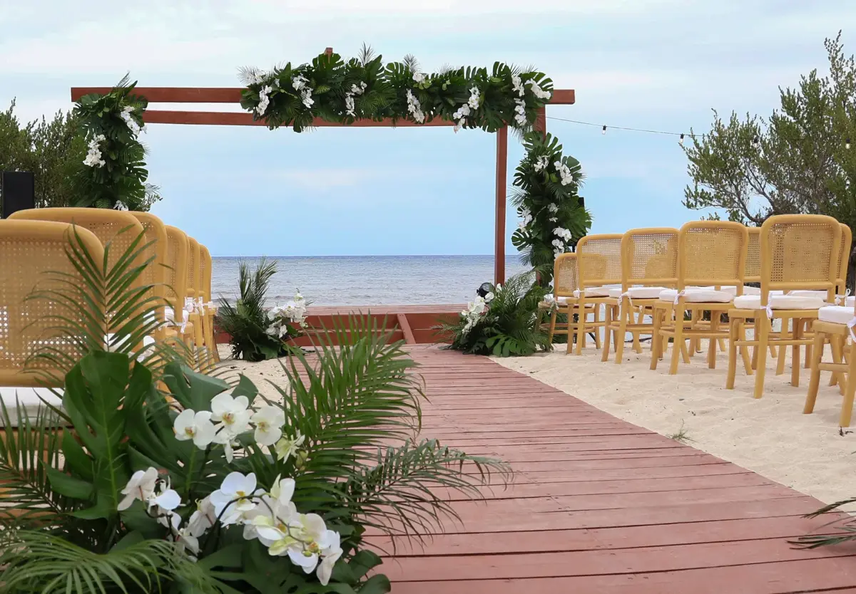Playa Venado ceremony arch on the beach